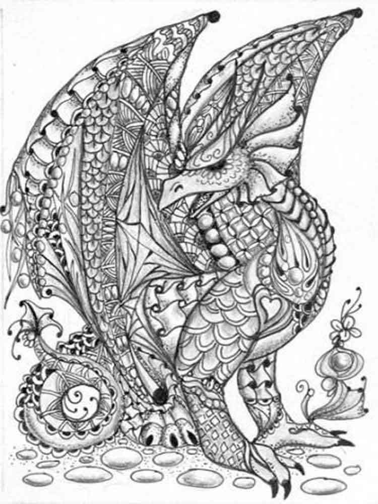 Detailed Coloring Pages Adults Free Printable Adult 14 Mythical