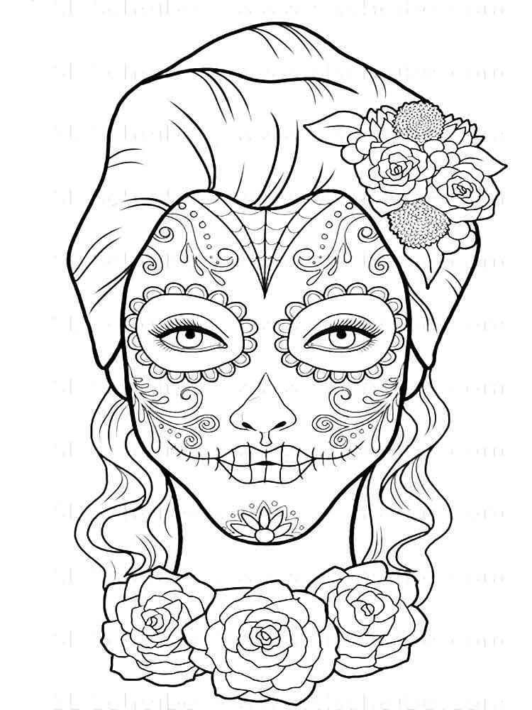 Free Printable Dia De Los Muertos Coloring Pages Printable Templates