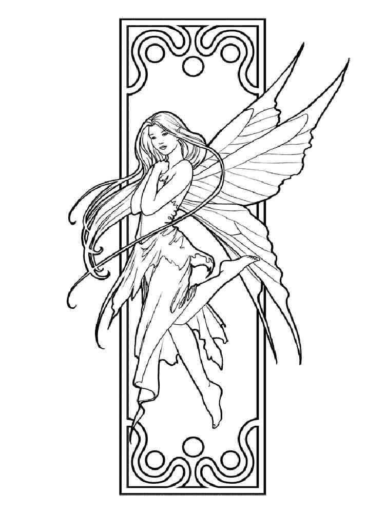 Fairy coloring pages for adults. Free Printable Fairy coloring pages.