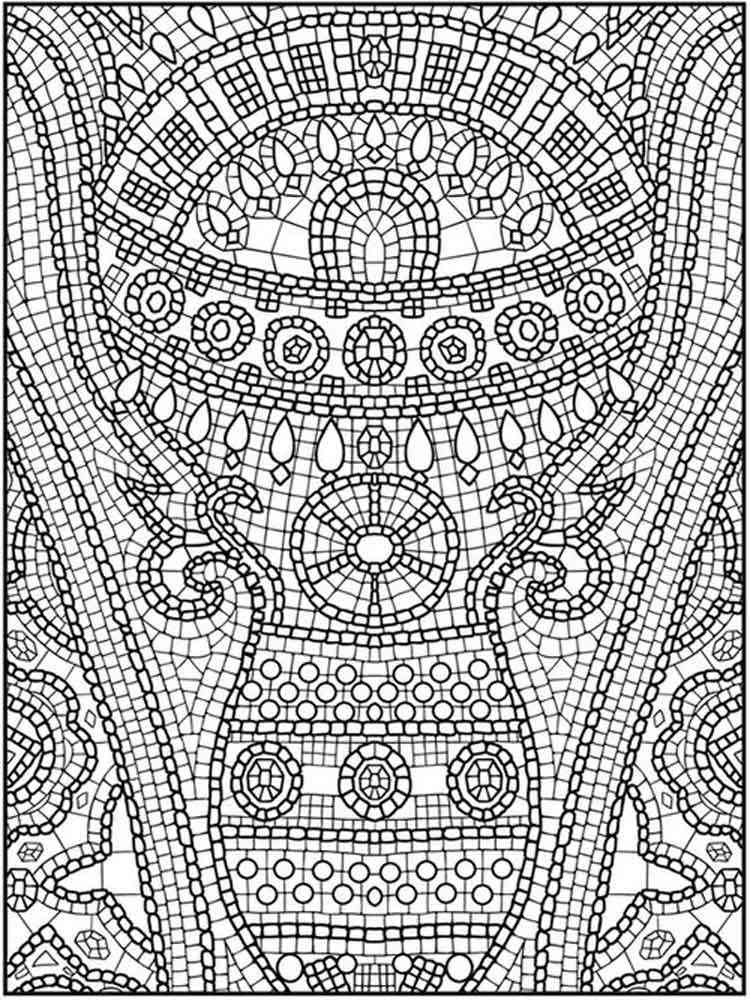 coloring mosaic adult printable adults recommended