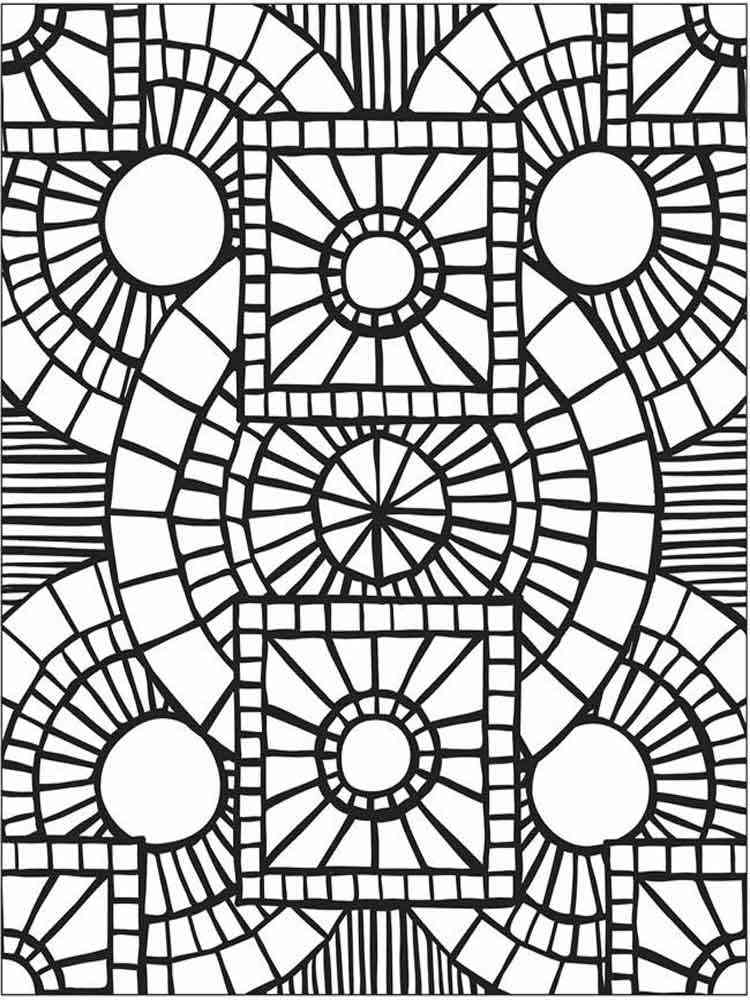 Mosaic coloring pages for adults. Free Printable Mosaic coloring pages.