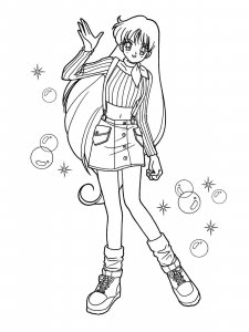 Anime Girl coloring page 4 - Free printable