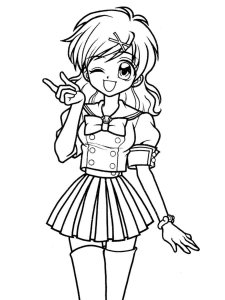 Anime Girl coloring page 44 - Free printable