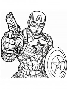 Captain America coloring page 52 - Free printable