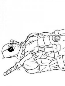 Deadpool coloring page 1 - Free printable