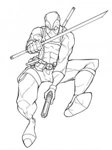 Deadpool coloring page 10 - Free printable