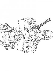 Deadpool coloring page 11 - Free printable