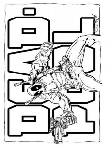 Deadpool coloring page 12 - Free printable