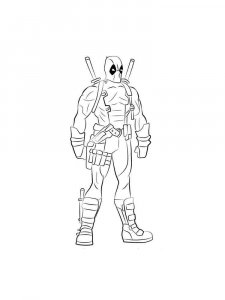 Deadpool coloring page 14 - Free printable