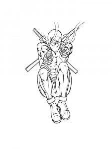 Deadpool coloring page 18 - Free printable