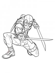 Deadpool coloring page 19 - Free printable
