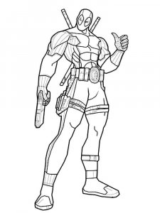 Deadpool coloring page 2 - Free printable