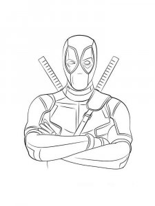 Deadpool coloring page 21 - Free printable