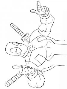 Deadpool coloring page 3 - Free printable