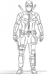 Deadpool coloring page 5 - Free printable
