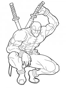 Deadpool coloring page 6 - Free printable