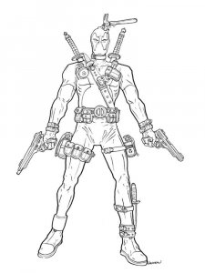 Deadpool coloring page 23 - Free printable