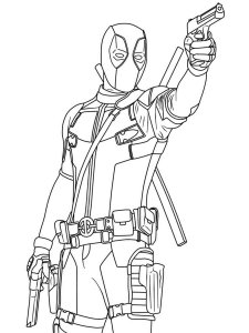 Deadpool coloring page 33 - Free printable