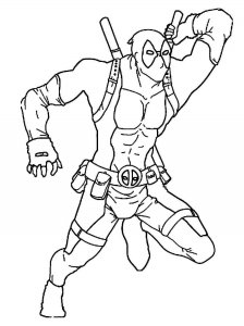 Deadpool coloring page 24 - Free printable