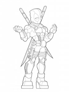 Deadpool coloring page 26 - Free printable