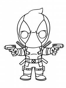 Deadpool coloring page 28 - Free printable