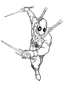 Deadpool coloring page 30 - Free printable