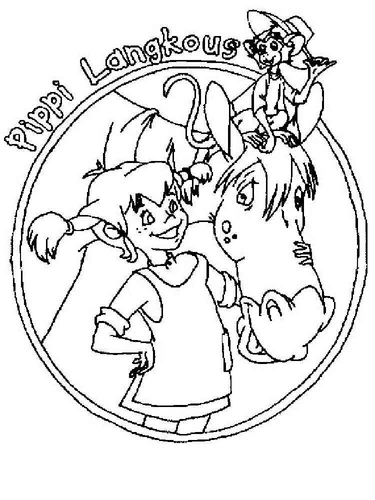 Pippi Longstocking - Free Coloring Pages