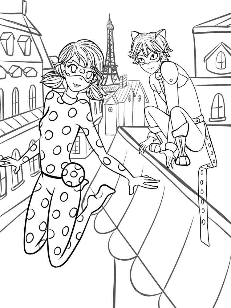 Miraculous: Tales of Ladybug and Cat Noir coloring pages. Free