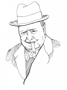 Winston Churchill coloring page 1 - Free printable