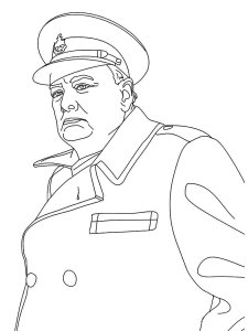 Winston Churchill coloring page 4 - Free printable