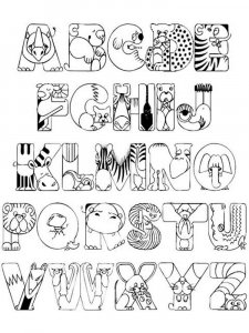 ABC Alphabet coloring page 1 - Free printable
