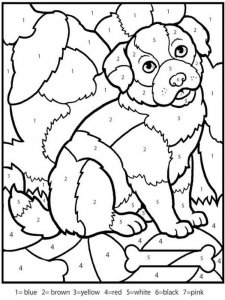 Color by number coloring page 1 - Free printable