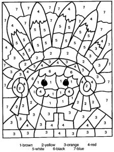 Color by number coloring page 11 - Free printable