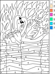 Color by number coloring page 14 - Free printable