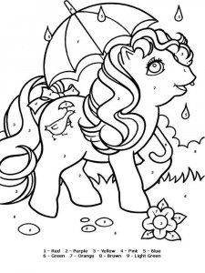Color by number coloring page 15 - Free printable