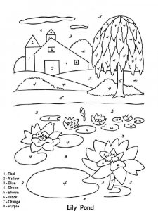 Color by number coloring page 18 - Free printable