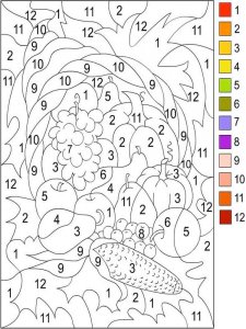 Color by number coloring page 19 - Free printable