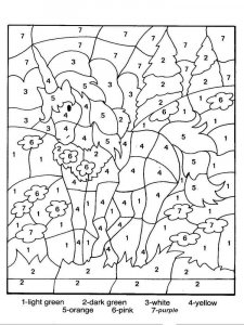 Color by number coloring page 20 - Free printable