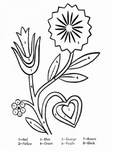 Color by number coloring page 24 - Free printable
