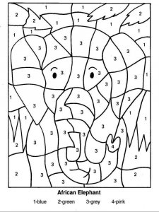 Color by number coloring page 26 - Free printable