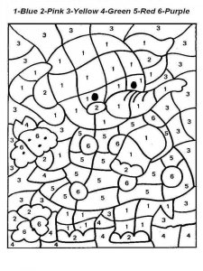 Color by number coloring page 3 - Free printable