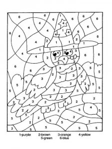 Color by number coloring page 4 - Free printable