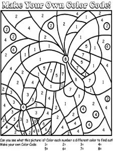 Color by number coloring page 6 - Free printable