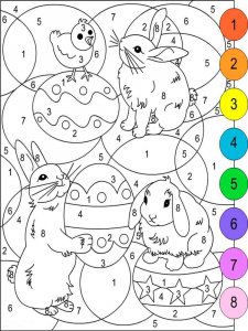 Color by number coloring page 7 - Free printable
