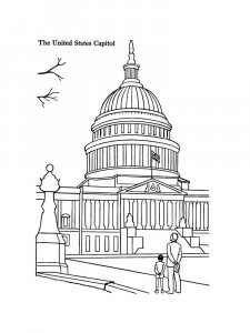 United States Capitol coloring page 1 - Free printable