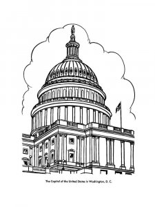United States Capitol coloring page 2 - Free printable