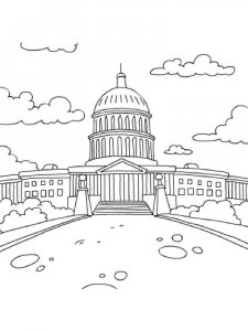 United States Capitol coloring page 3 - Free printable