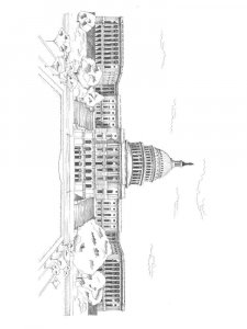United States Capitol coloring page 4 - Free printable