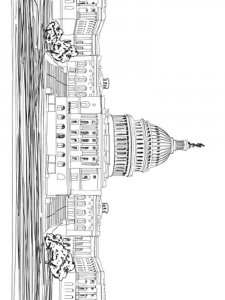 United States Capitol coloring page 5 - Free printable