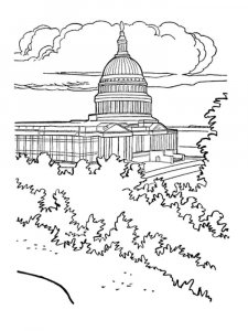 United States Capitol coloring page 6 - Free printable